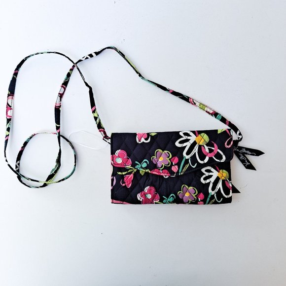 Vera Bradley Retired Ribbons Wallet Crossbody - Picture 1 of 4